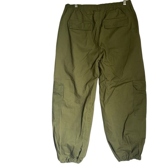 Military Cargo Jogger Pants Women M Army Green Wide Leg Elastic Waist Outdoor - Picture 2 of 11